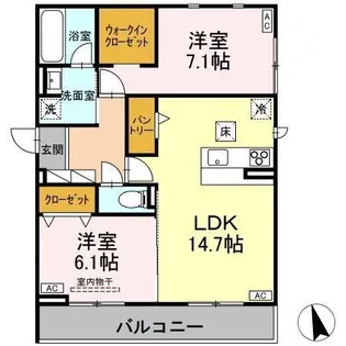 セレスティア長良 ウエスト【1階】の間取り