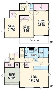 埼玉県三郷市鷹野4【一戸建】の間取り