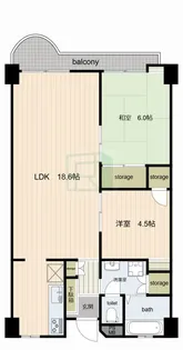上大岡ハイツC棟【4階】の間取り