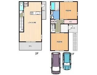 大阪府柏原市大字高井田【一戸建】の間取り