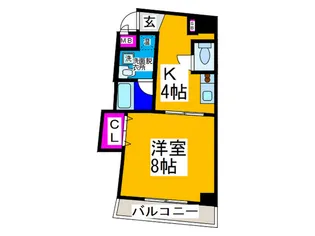 ウイングなかもず【8階】の間取り