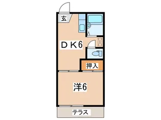 パ―ムテラス【1階】の間取り