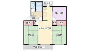 香里三井団地304号【2階】の間取り