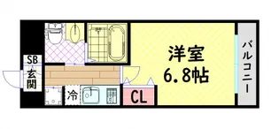 ラシュレエグゼ難波西【3階】の間取り