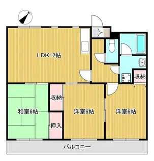 七福マンション 城見町【5階】の間取り