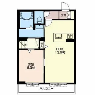 クラウン高林【3階】の間取り