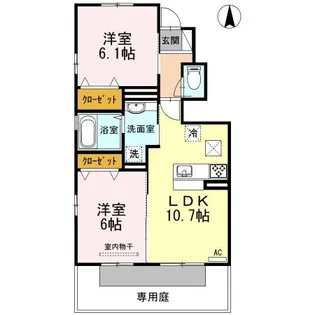 カーサ・フェリーチェ【1階】の間取り