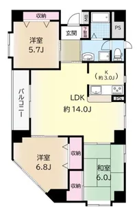 唐戸第3ビル【5階】の間取り