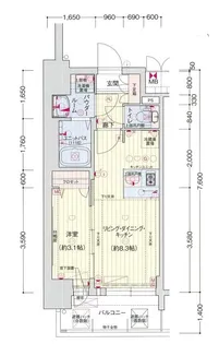プレサンスSAKAEフロント【9階】の間取り