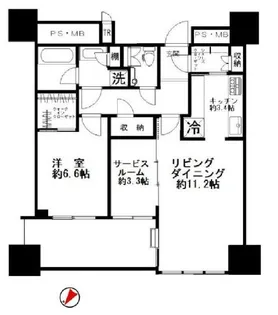 パークコート千代田富士見ザ・タワー【32階】の間取り