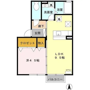 アムール【1階】の間取り