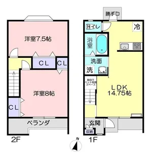 サンライズ盛流【1階】の間取り
