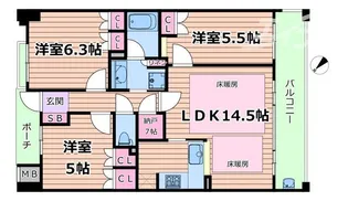 シティハウス玉造駅前【4階】の間取り