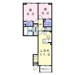 グランディール【1階】の間取り