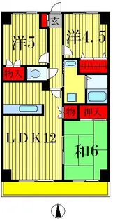 グランディス新八柱【7階】の間取り