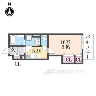 クリエオーレ小若江【3階】の間取り