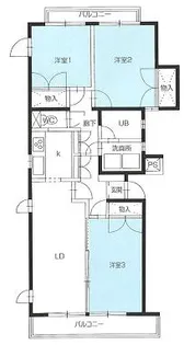 牛久ロイヤルレジデンスC棟【3階】の間取り