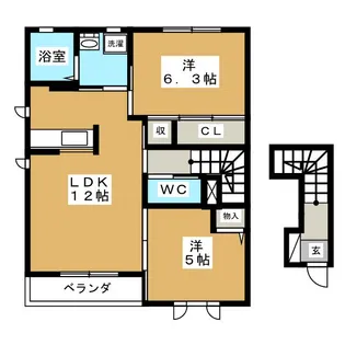 ディアコート A【2階】の間取り