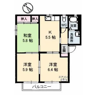 グリーン・ヴィラ【1階】の間取り