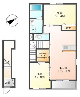 クオーレI【2階】の間取り