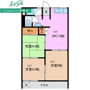 グリーンコーポ小林 A【1階】の間取り