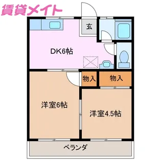 メゾン弓削【1階】の間取り