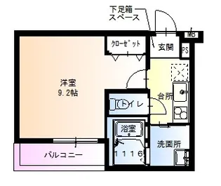 フジパレス新高2番館【1階】の間取り