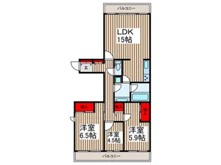ヴィルセゾン小手指【3階】の間取り