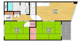 宮之阪ハイツ弐番館【6階】の間取り