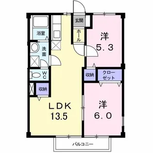 ハイライズカメリヤ【1階】の間取り