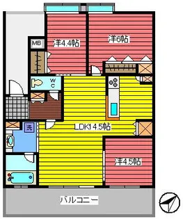 レリア浦和【2階】の間取り