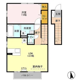 サニーガーデンB【2階】の間取り
