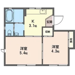 エクセル西ヶ岡B【1階】の間取り