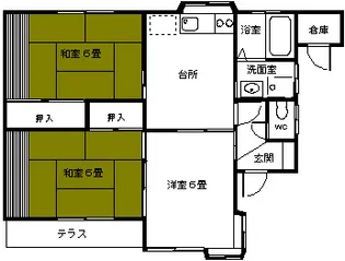 宮城県石巻市渡波字黄金浜【一戸建】の間取り