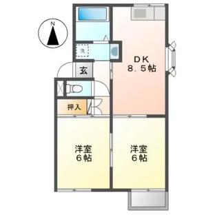 シャンポール喜多【1階】の間取り