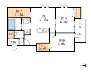 東京都大田区中馬込1【マンション】の間取り