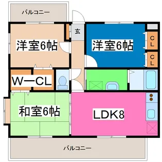 熊本県菊池郡大津町大字室【マンション】の間取り