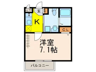 ウインズコート天神II【1階】の間取り