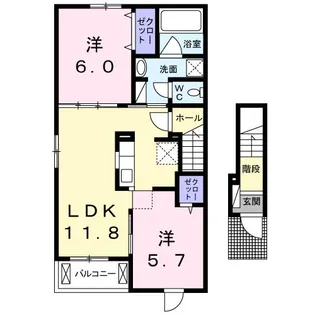 クラージュ【2階】の間取り