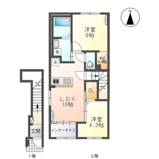 リバーサイド ゆう【2階】の間取り