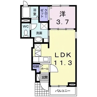 レジデンス ウェルシー【1階】の間取り