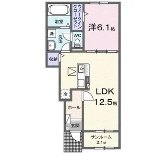 クレスト【1階】の間取り