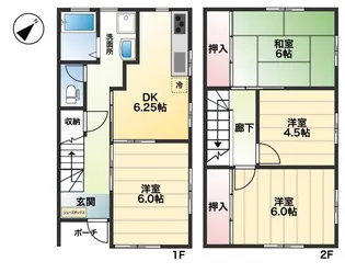静岡県浜松市中央区高丘北3【一戸建】の間取り