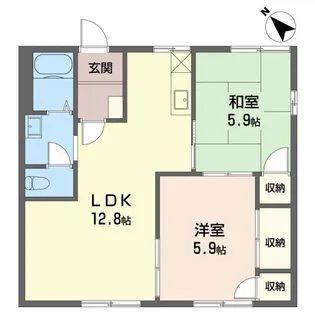 シーサイド若宮A【1階】の間取り