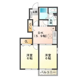 レジデンスブロッコリー B棟【1階】の間取り