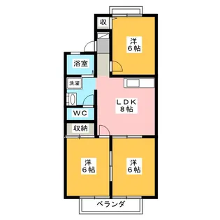グリンビューわかぞのF棟【2階】の間取り