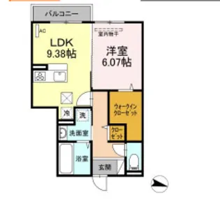 ハピネス古賀島 B【1階】の間取り