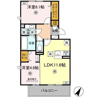 クリスタルパークテラス【1階】の間取り