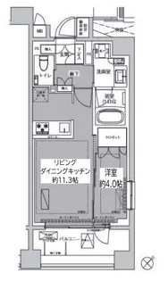 イニシア築地レジデンス【9階】の間取り