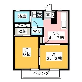 グリーンパストラルB【1階】の間取り